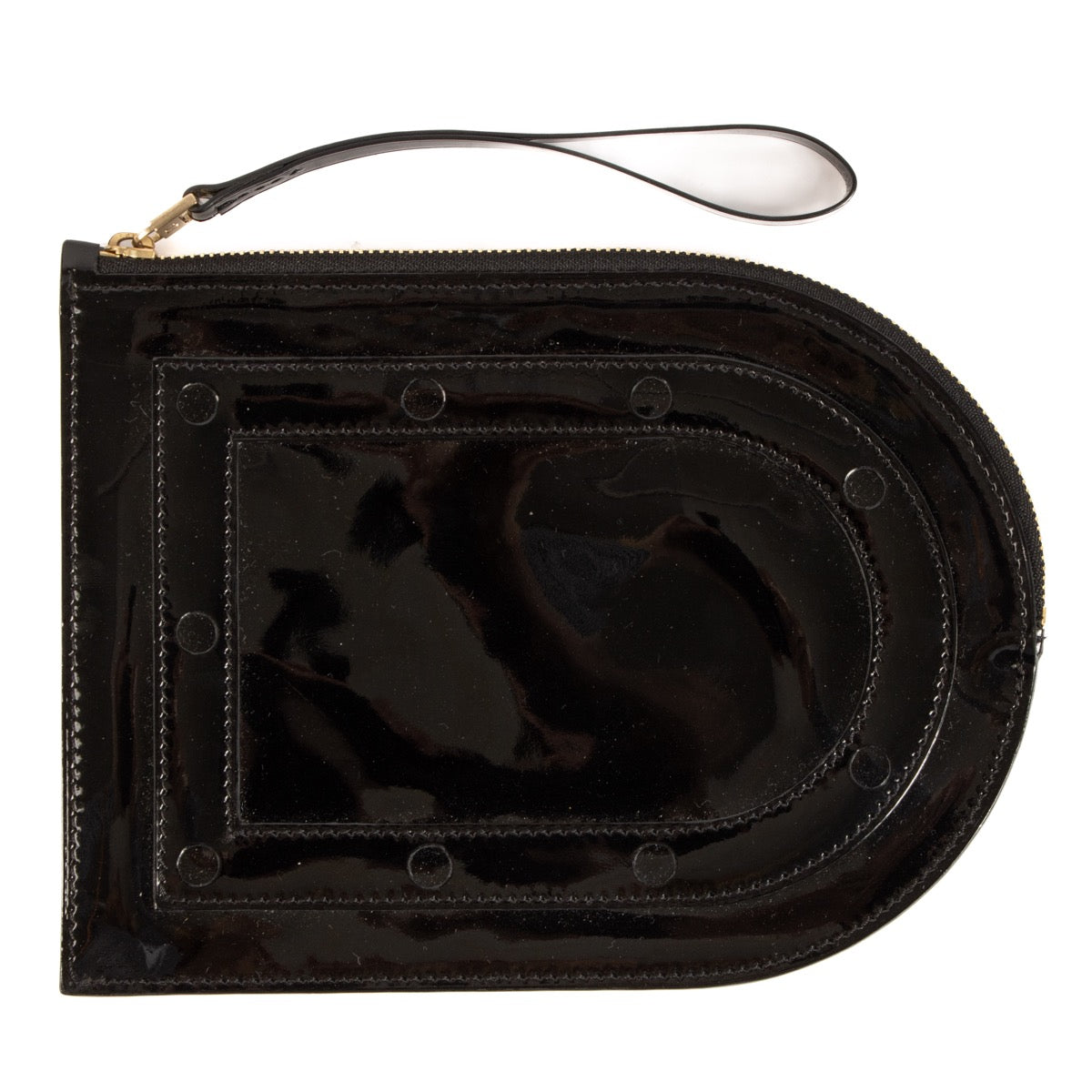 Buy an authentic Delvaux Black Patent Leather Louise Clutch on LabelLov.com