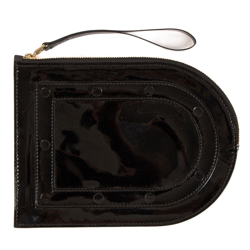 Buy an authentic Delvaux Black Patent Leather Louise Clutch on LabelLov.com