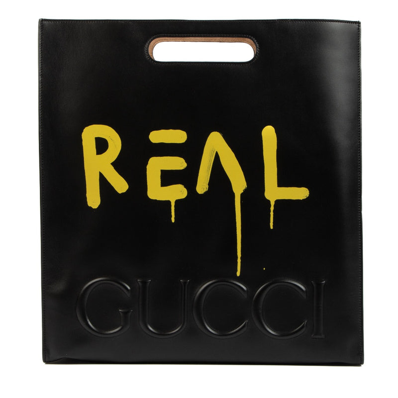 Shop safe online at Labellov in Antwerp, Brussels and Knokke this 100% authentic second hand Gucci Black and Yellow Leather Ghost Tote bag
