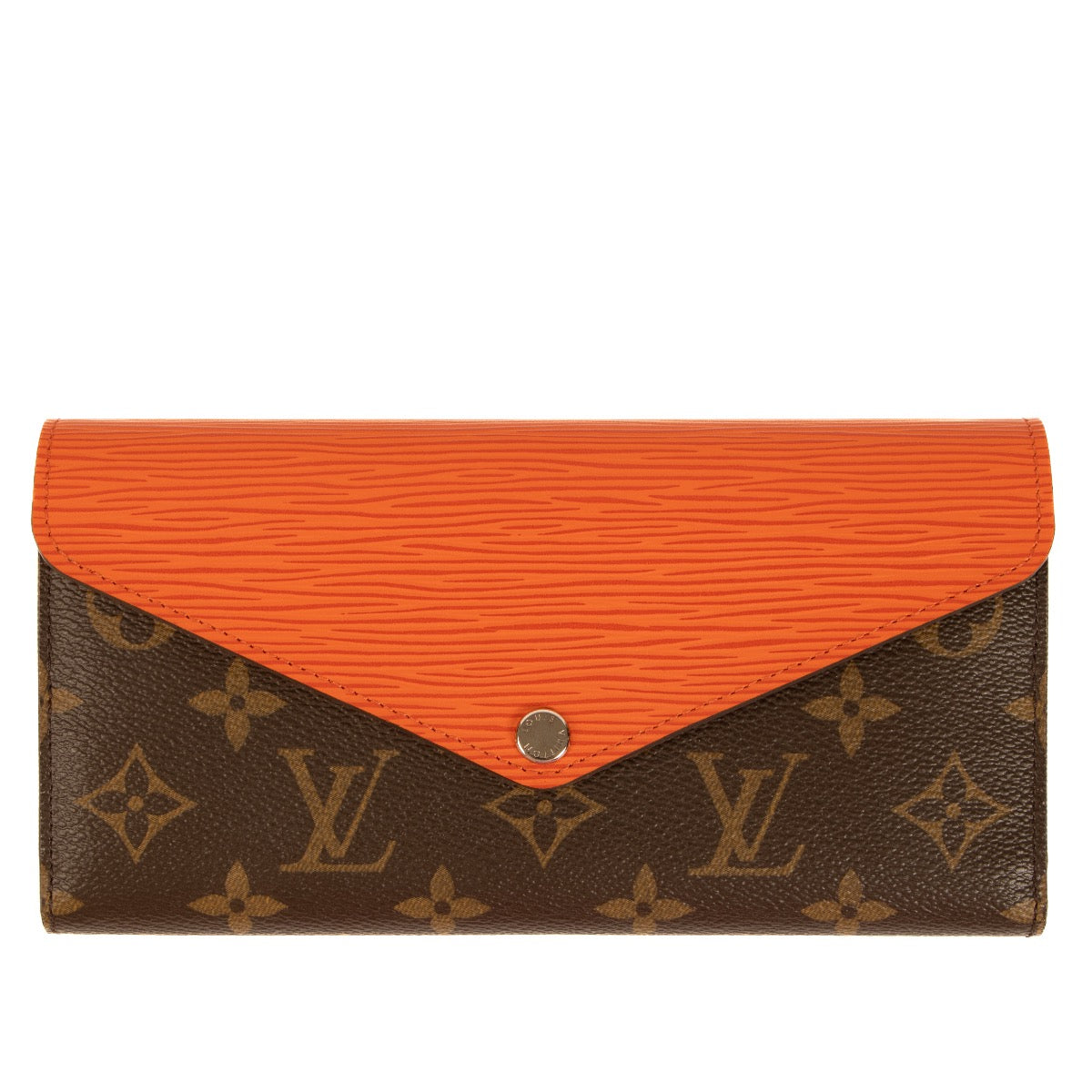 Shop safe online at Labellov in Antwerp, Brussels and Knokke this 100% authentic second hand Louis Vuitton Monogram Canvas & Orange Epi Marie Lou Wallet