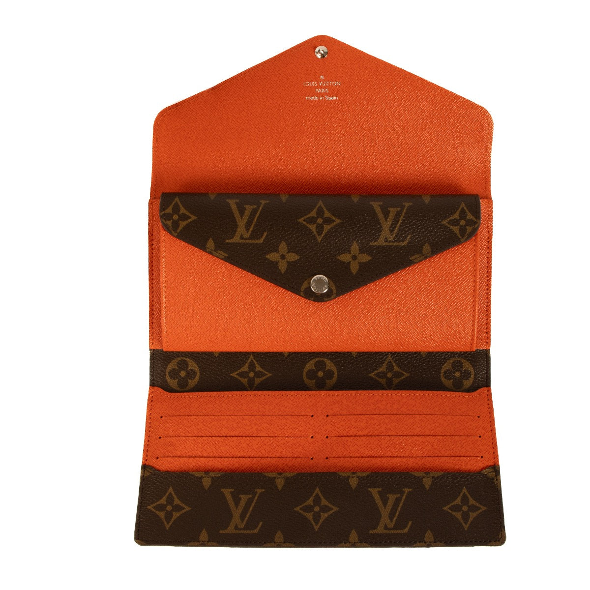 Shop safe online at Labellov in Antwerp, Brussels and Knokke this 100% authentic second hand Louis Vuitton Monogram Canvas & Orange Epi Marie Lou Wallet