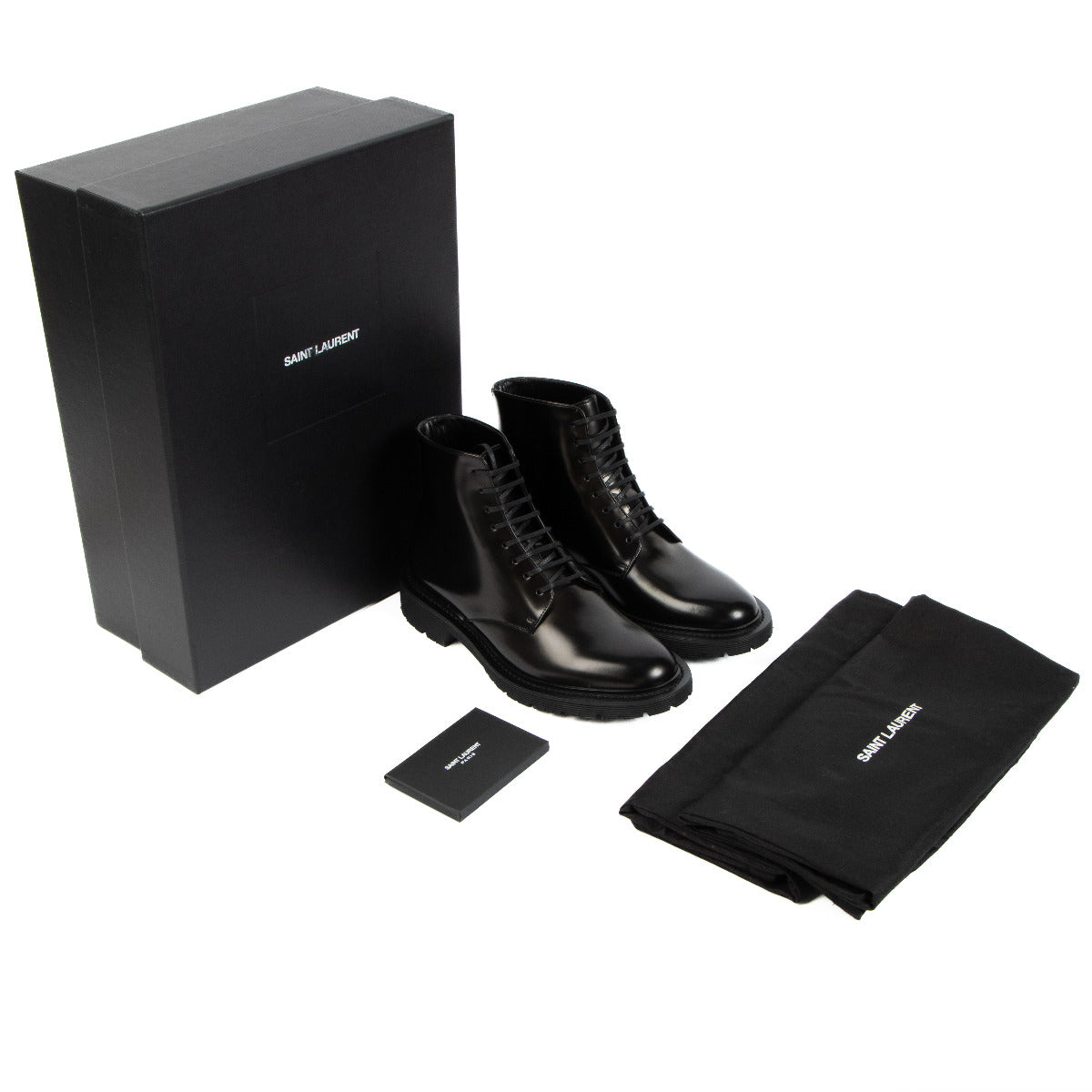Saint Laurent Black Army Lace-up Boots - size 36 for the best price at Labellov secondhand luxury in Antwerp