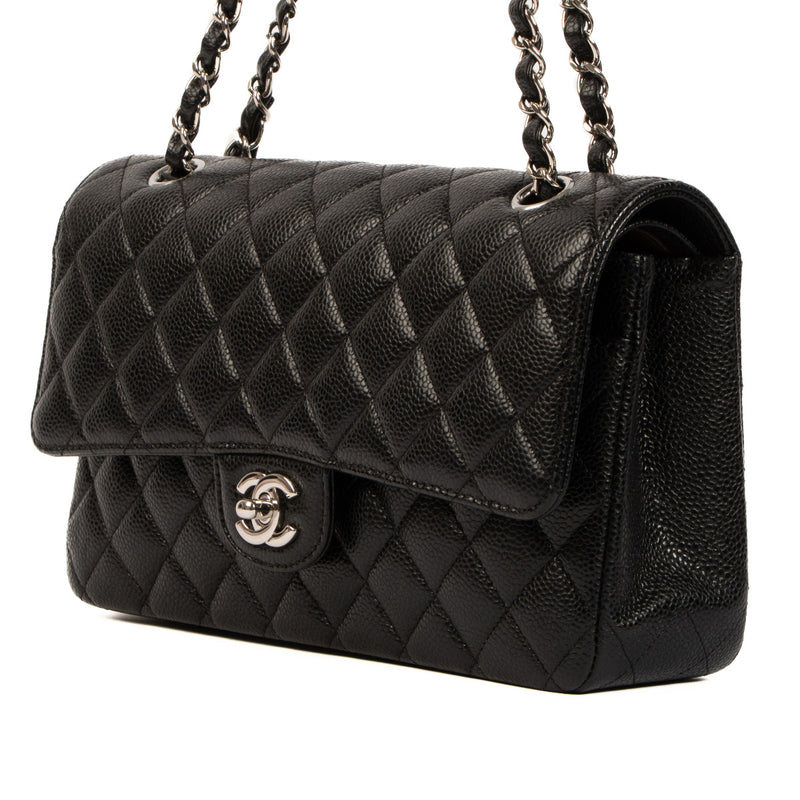 Chanel Black Caviar Leather Medium Classic Flap Bag