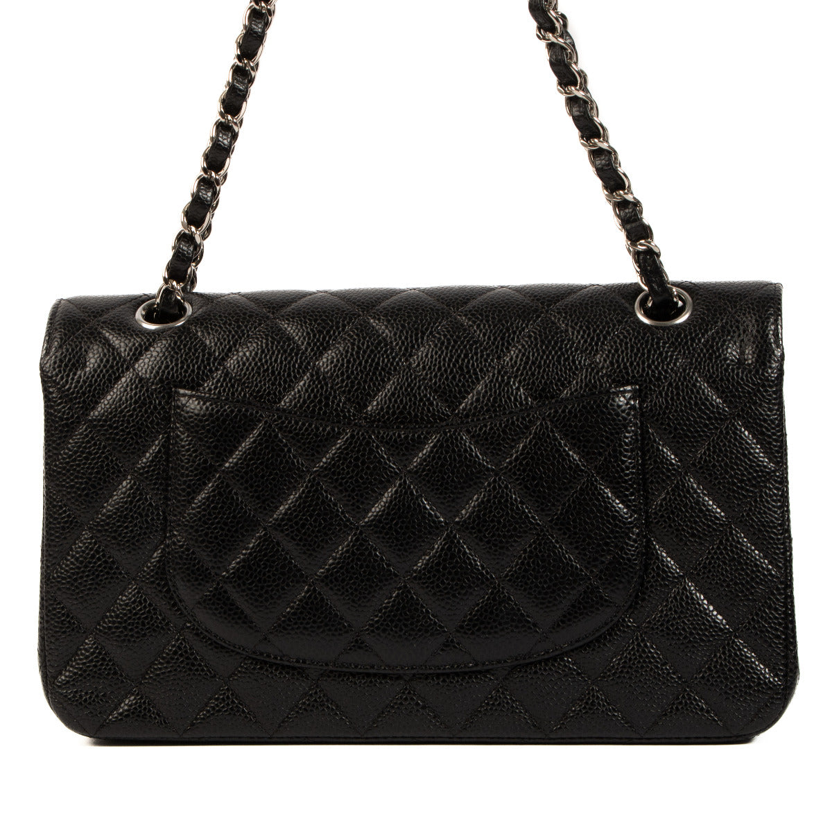 Chanel Zwarte Caviar Lederen Medium Classic Flap Bag