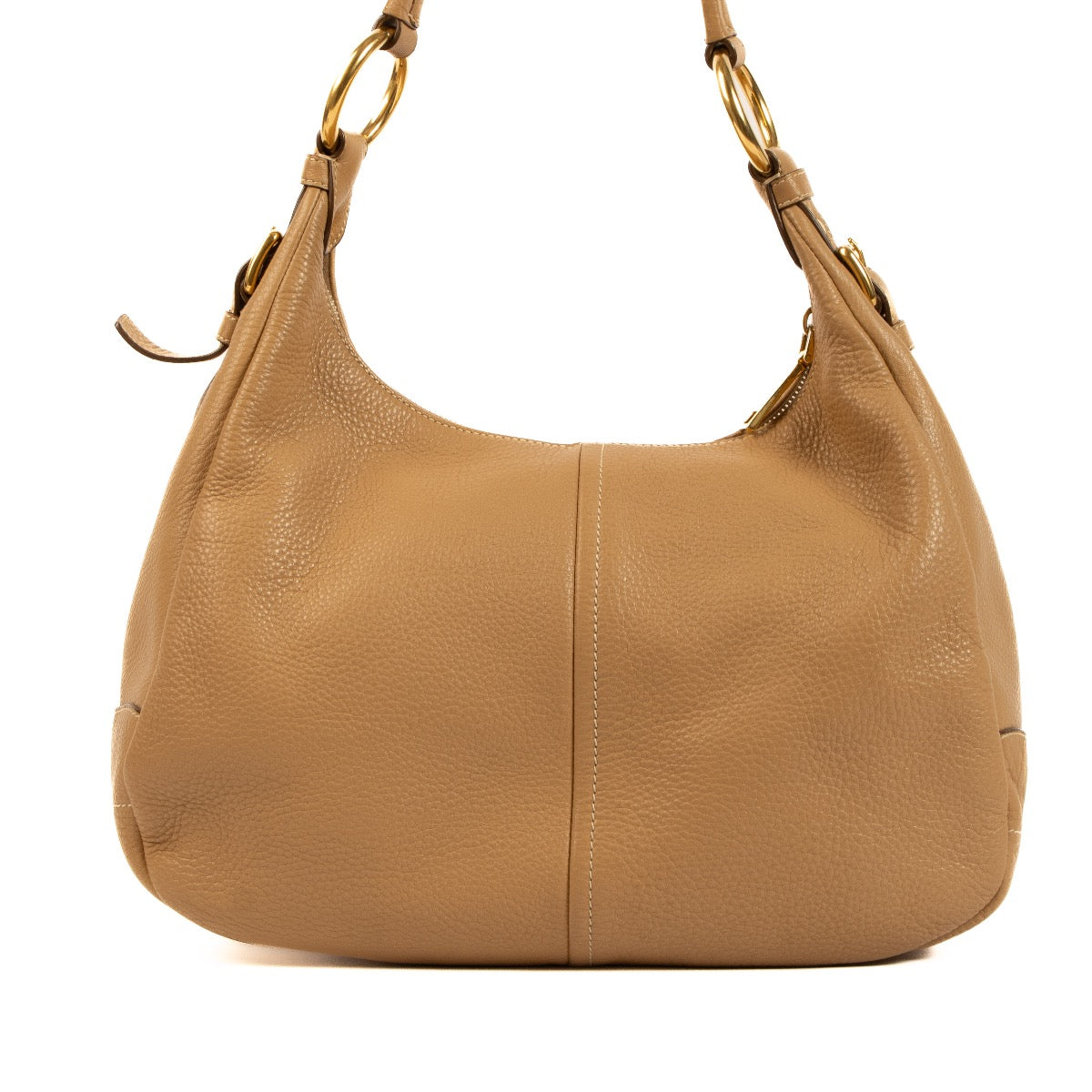 Shop safe online at Labellov in Antwerp, Brussels and Knokke this 100% authentic second hand Prada Beige Daino Leather Shoulder Bag