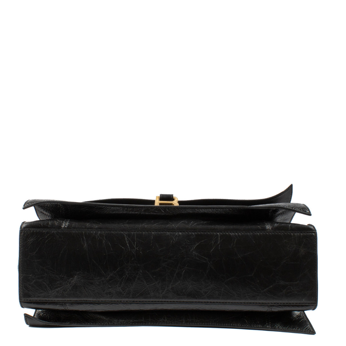 Balenciaga Black Leather Crush Large Chain Bag