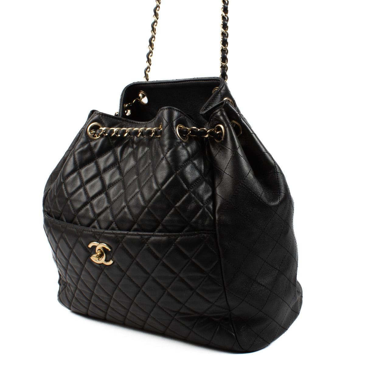 Chanel 16B Black Quilted Tote Bag