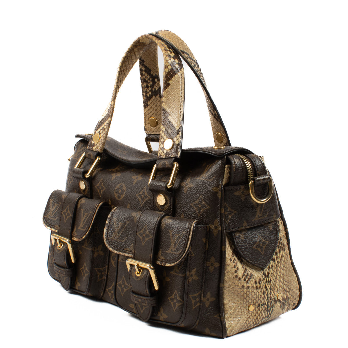 Louis Vuitton Monogram/Python Manhattan NM