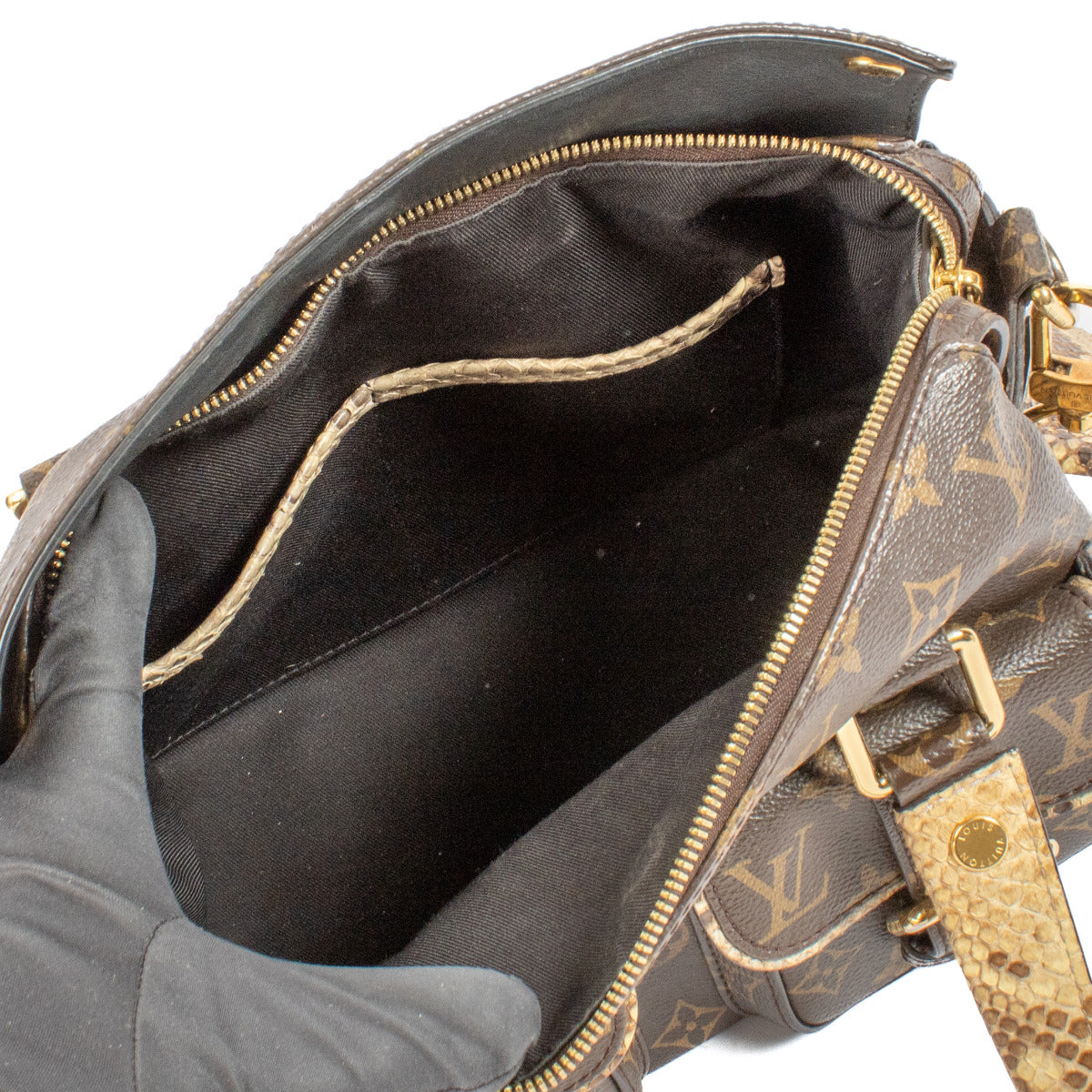 Louis Vuitton Monogram/Python Manhattan NM