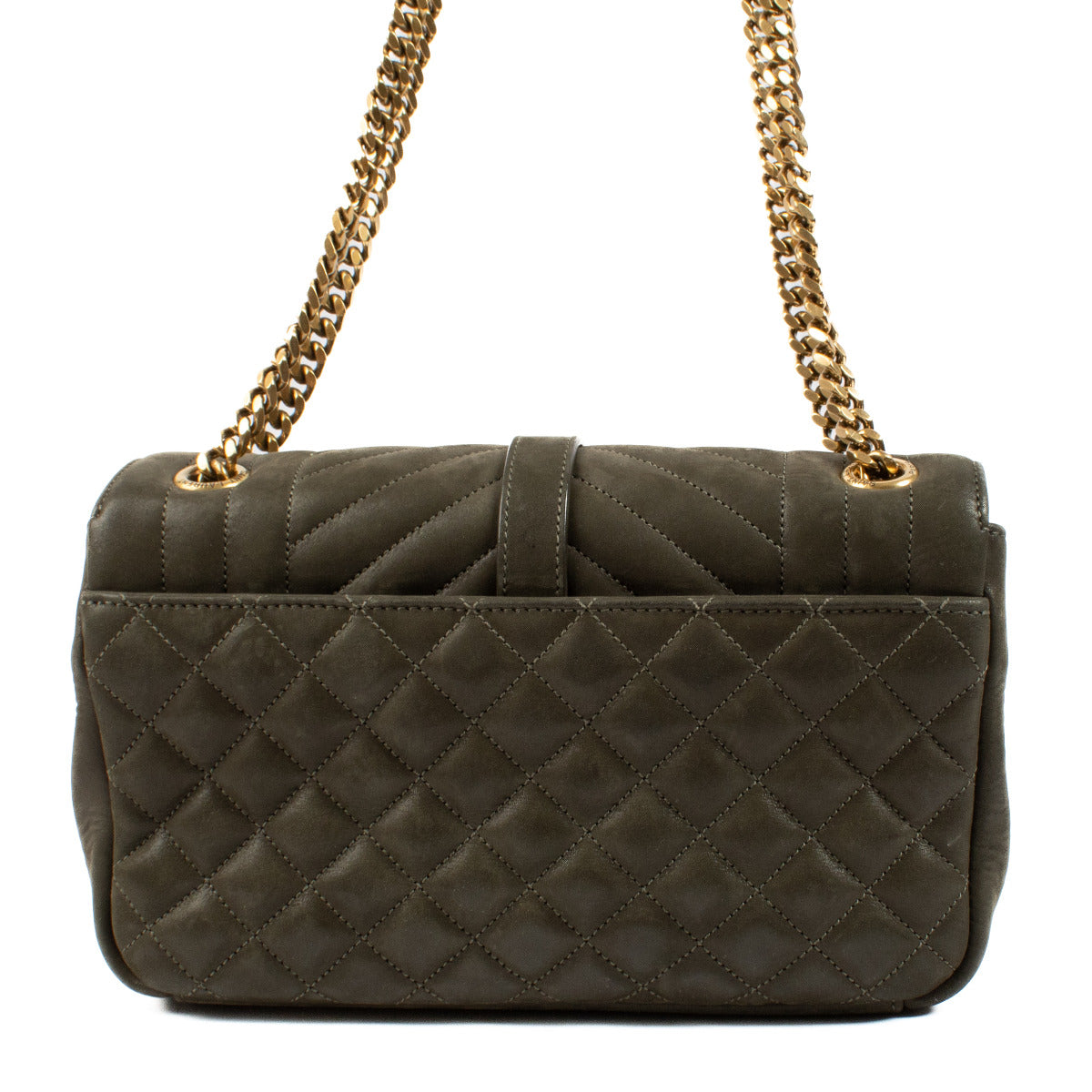 Saint Laurent Khaki Green Soft College Medium Bag