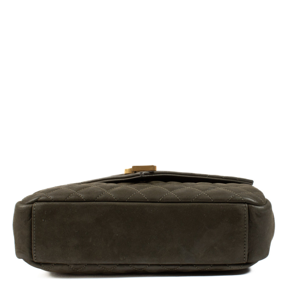 Saint Laurent Khaki Green Soft College Medium Bag