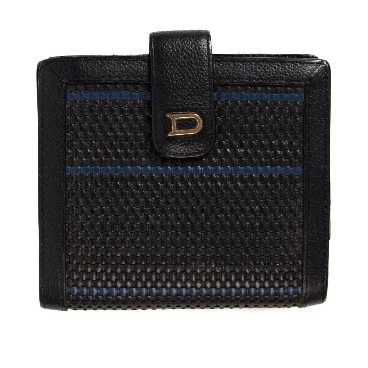 Delvaux Blue Toile De Cuir Dinar Wallet