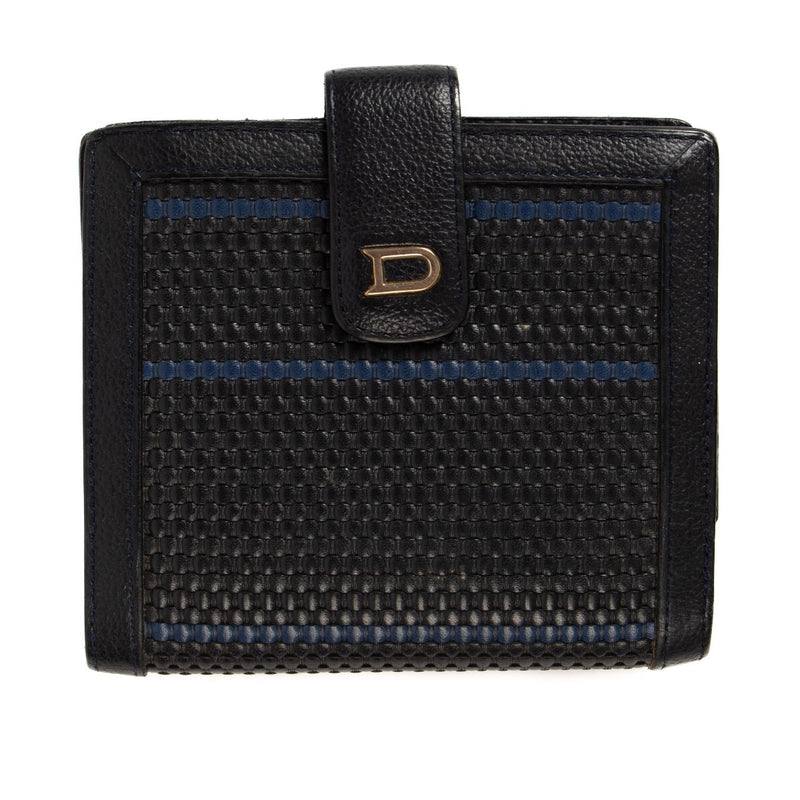 Delvaux Blue Toile De Cuir Dinar Wallet