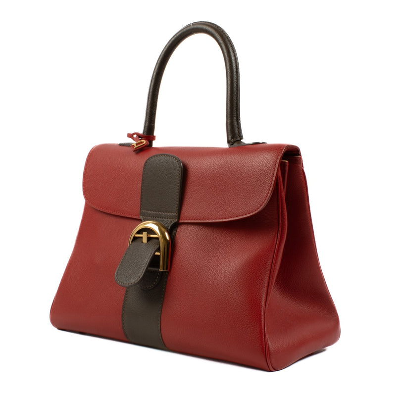 Delvaux Red/Brown Bicolore Leather Brillant MM