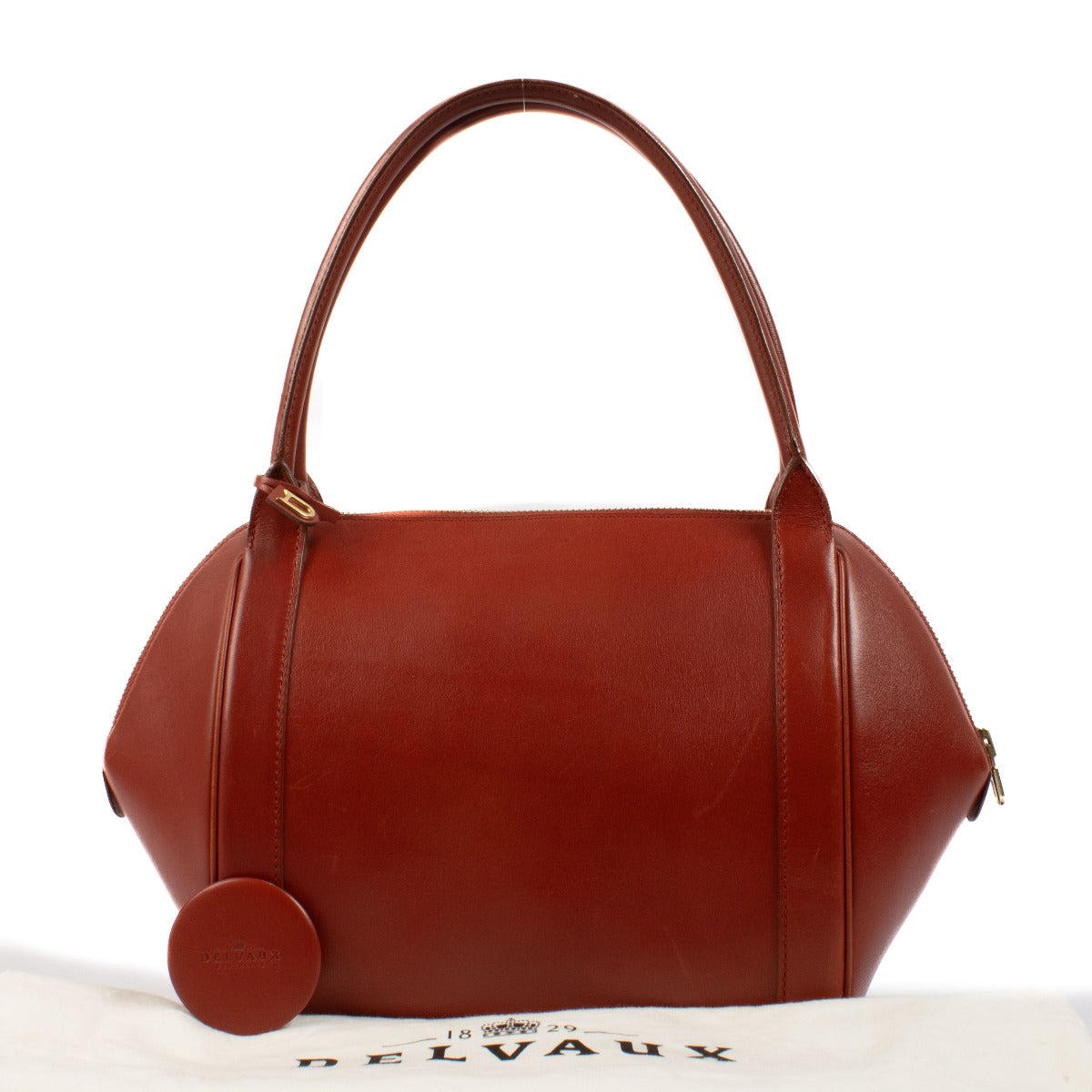 Delvaux Red Perle Top Handle Bag