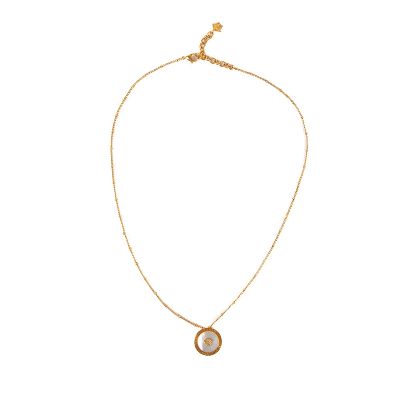 Shop safe online at Labellov this 100% authentic second hand Versace Gold Medusa Medallion Necklace