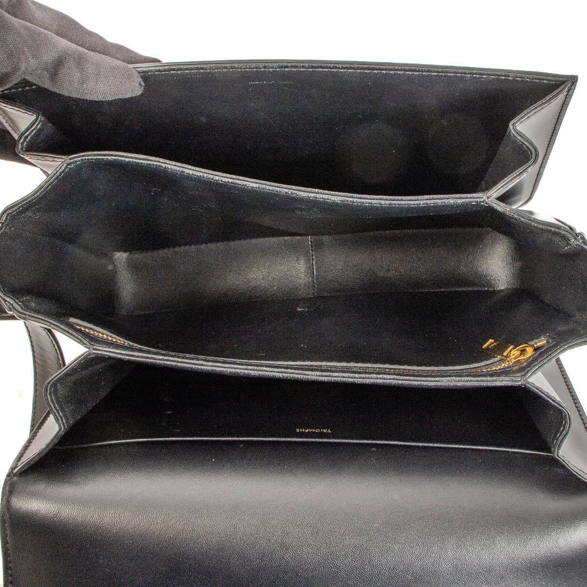 Celine Black Shiny Calfskin Large Classique Triomphe Bag