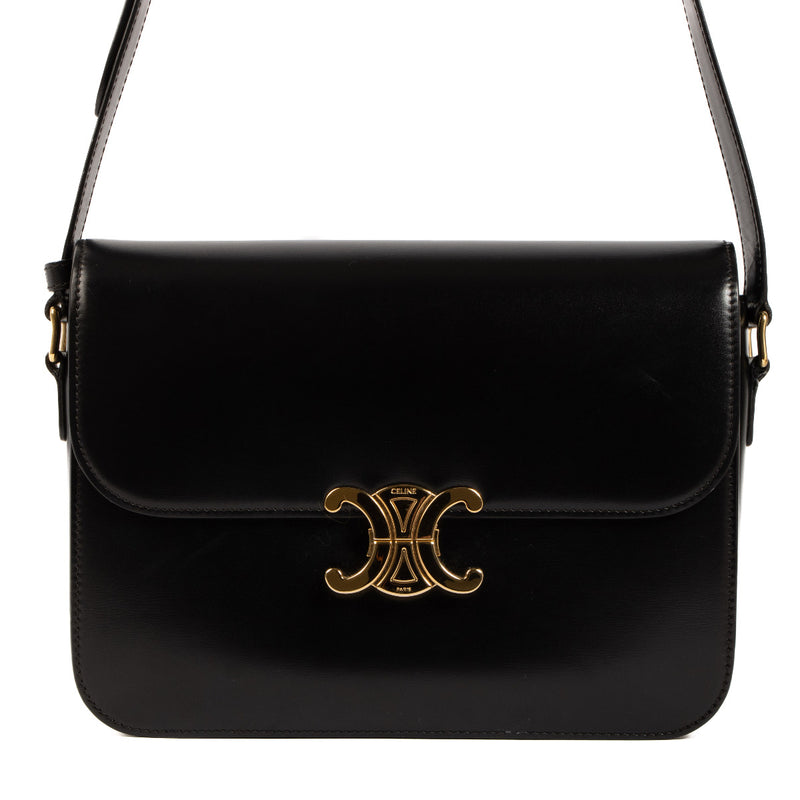 Celine Black Large Triomphe Box Bag for the best price at Labellov secondhand luxury in Antwerp, Brussels, Knokke.