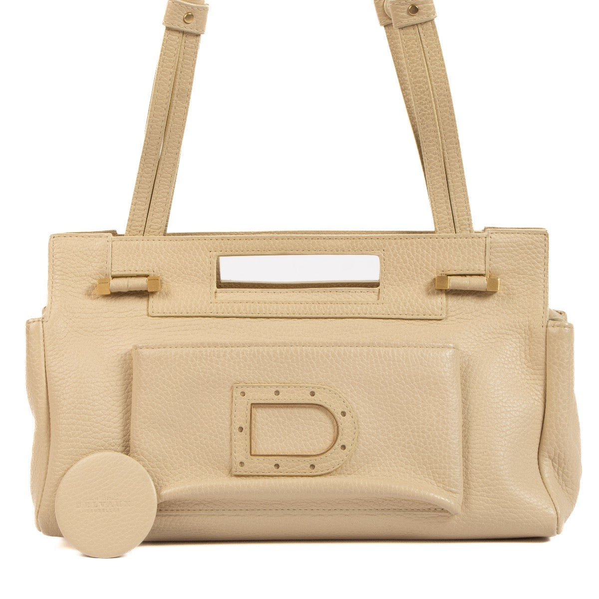 Shop safe online at Labellov in Antwerp, Brussel and Knokke this 100% authentic Delvaux Beige Benjamin PM Shoulder Bag