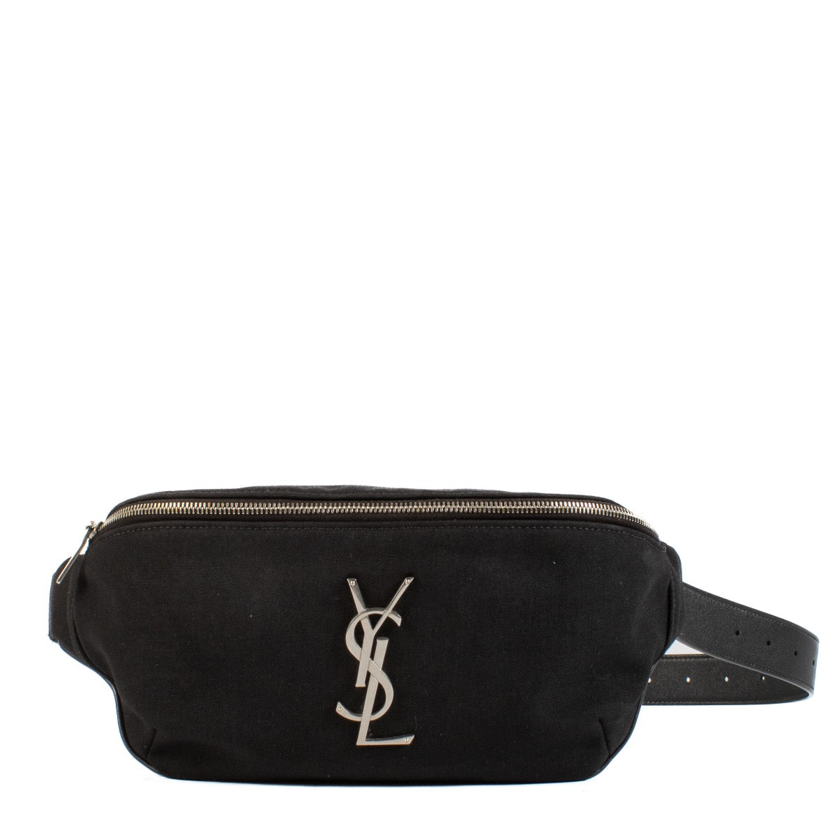 Shop safe online at Labellov in Antwerp, Brussels and Knokke this 100% authentic second hand Saint Laurent Black Canvas Monogram Belt Bag
