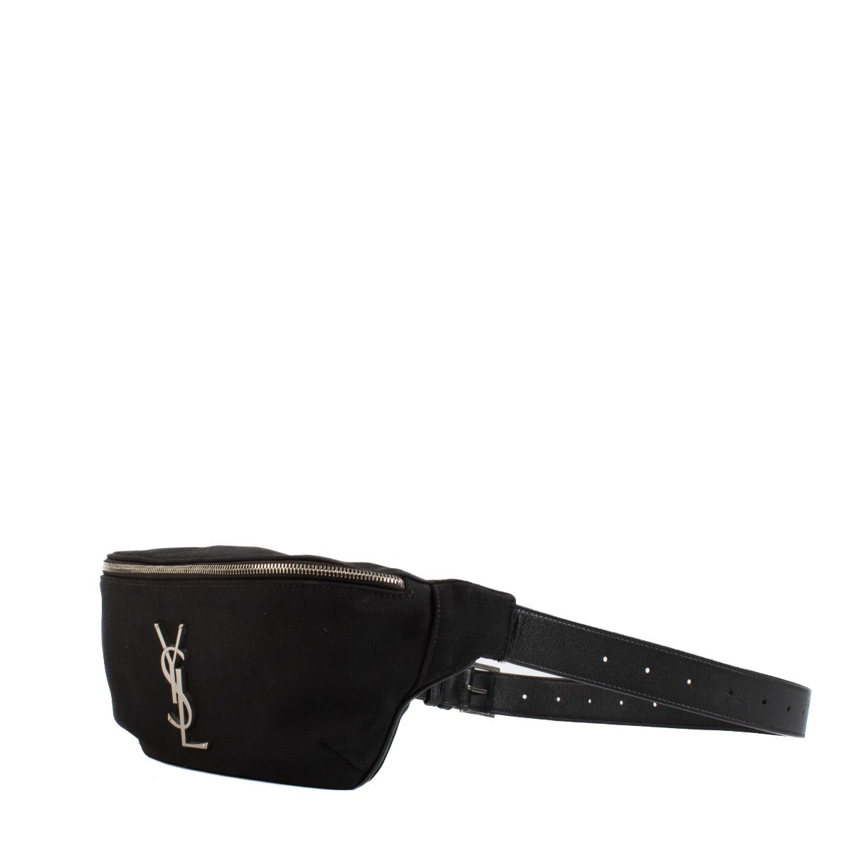 Shop safe online at Labellov in Antwerp, Brussels and Knokke this 100% authentic second hand Saint Laurent Black Canvas Monogram Belt Bag