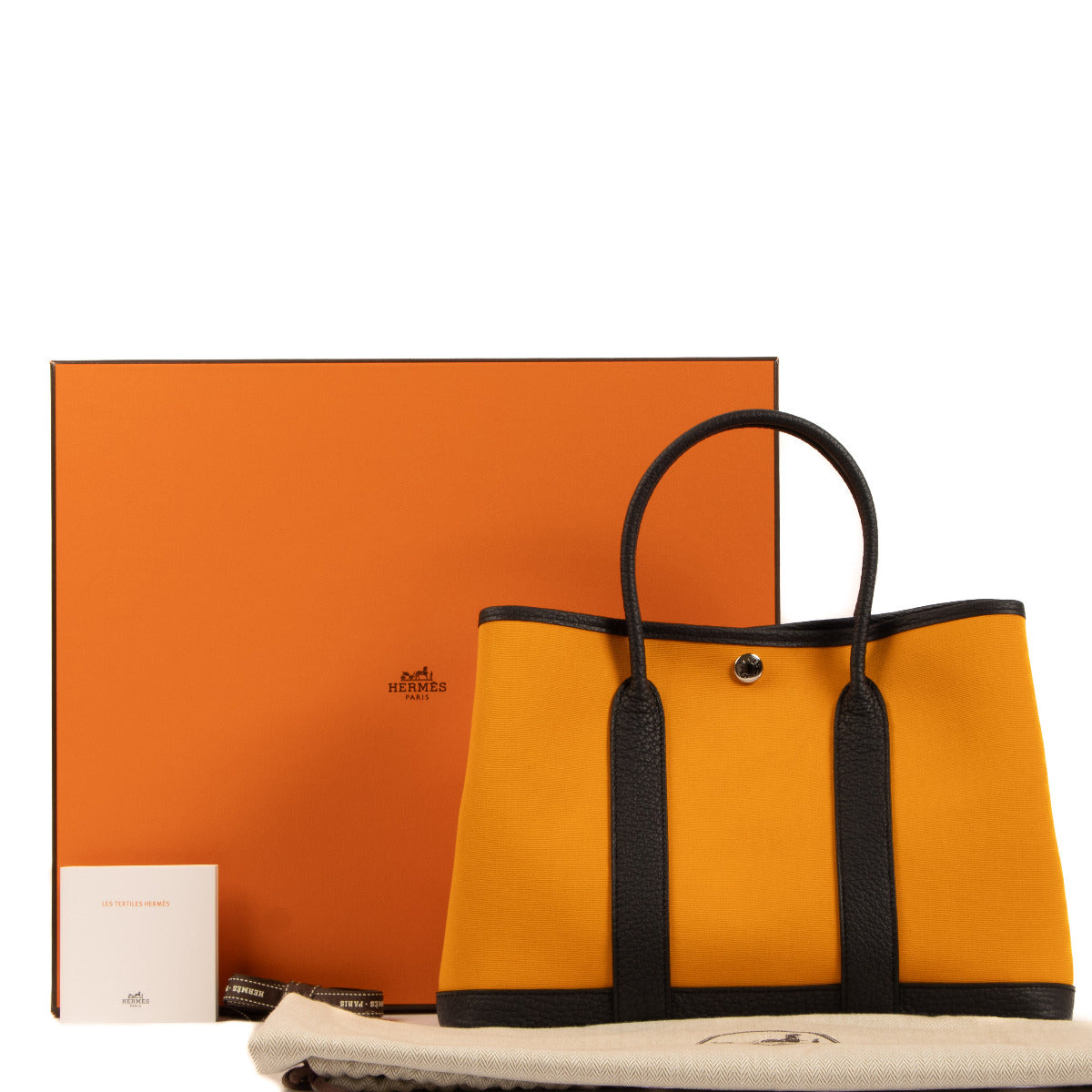 Hermès Garden Party 30 Jaune Bloutremer/Bleu Indigo