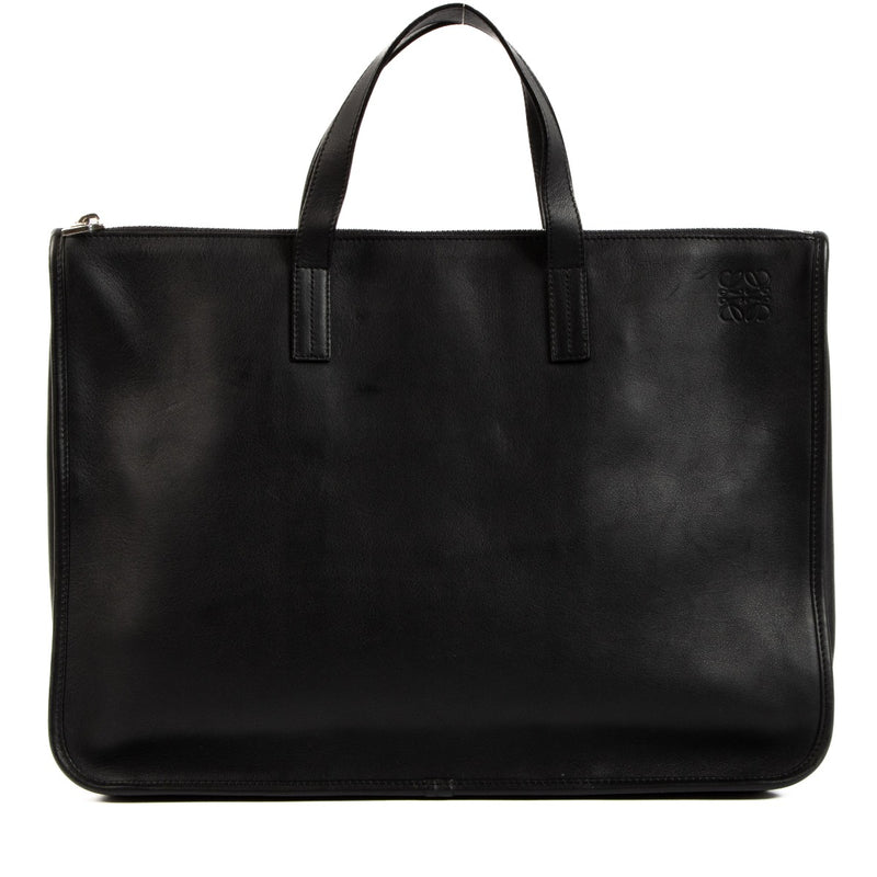 Loewe Black Leather Document Tote Briefcase