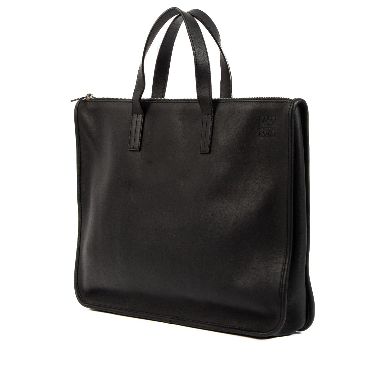 Loewe Black Leather Document Tote Briefcase