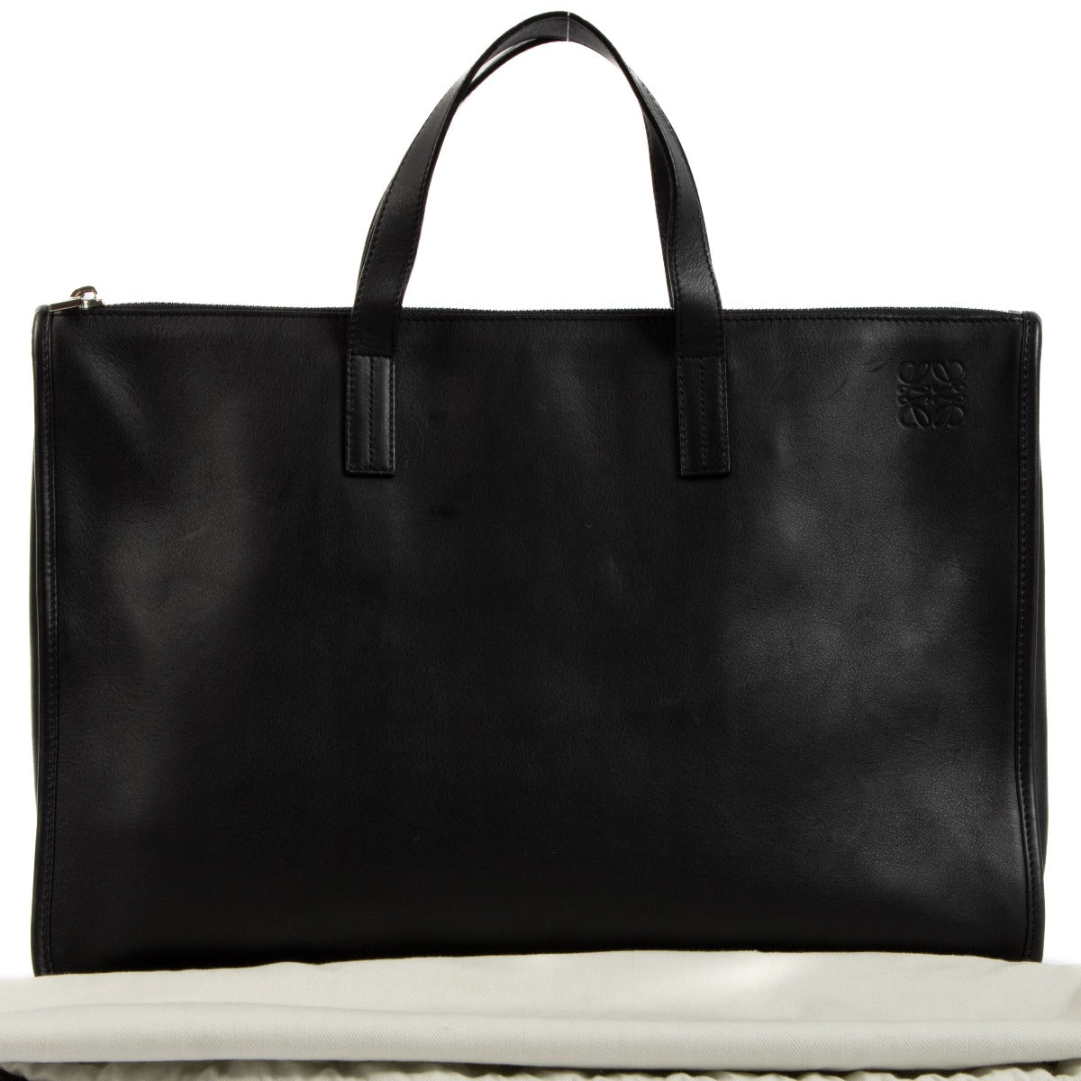 Loewe Zwart Leren Tote Bag Aktetas