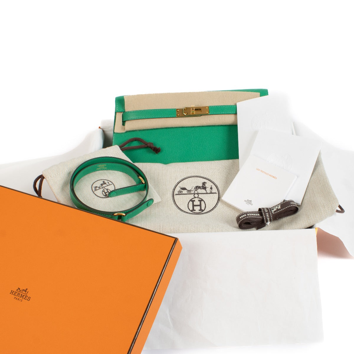Authentic brand new store fresh Hermès Kelly Elan Chevre Chamkila Menthe GHW on www.labellov.com
