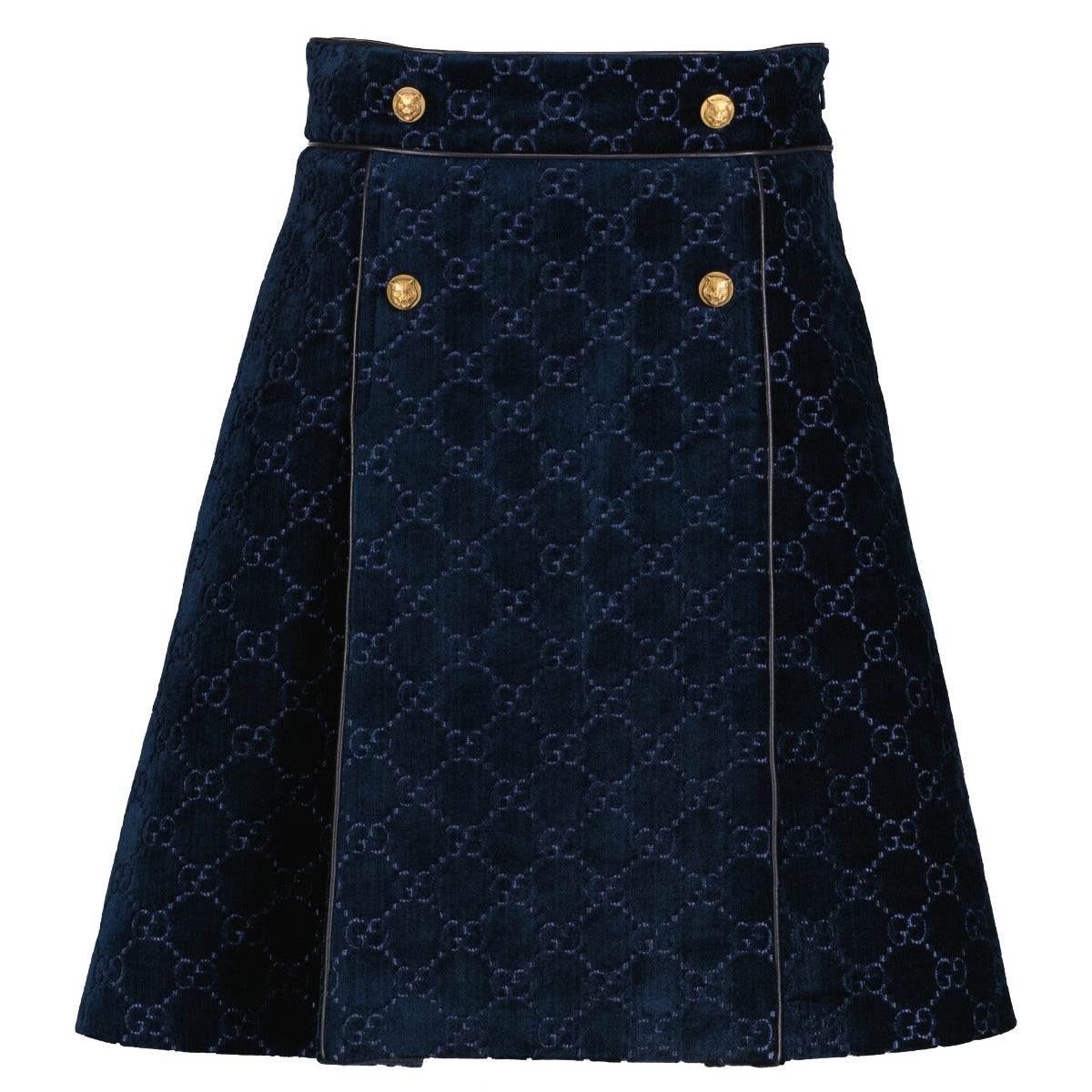 Gucci Blue GG Velvet Skirt