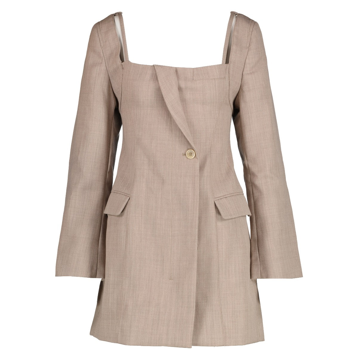 Jacquemus Beige La Robe Maniu Tailored Blazer Dress