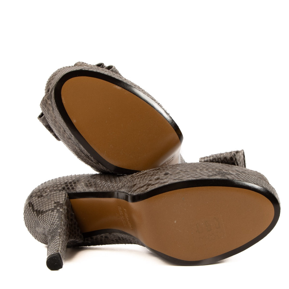 Fendi Open Toe Python Heels - Size 41