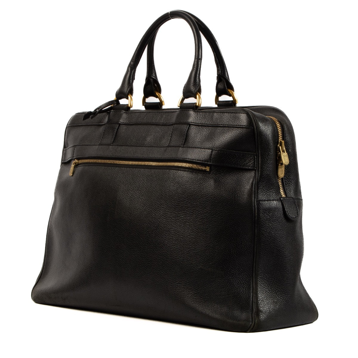 Shop safe online at Labellov in Antwerp this 100% authentic second hand Delvaux Black Leather Vintage Briefcase