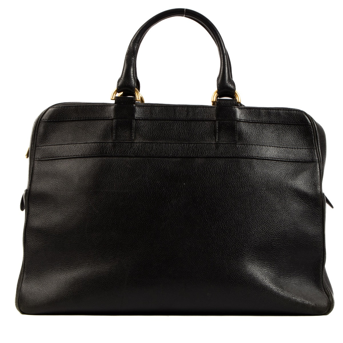Shop safe online at Labellov in Antwerp this 100% authentic second hand Delvaux Black Leather Vintage Briefcase