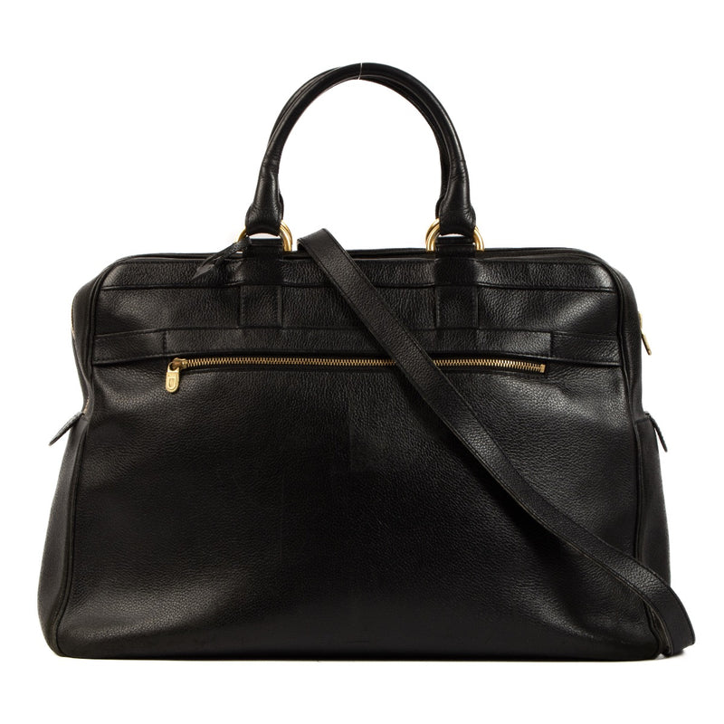 Shop safe online at Labellov in Antwerp this 100% authentic second hand Delvaux Black Leather Vintage Briefcase