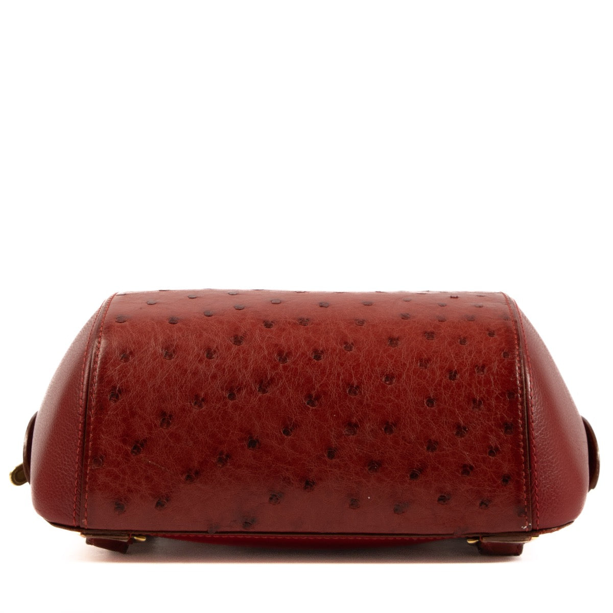 Shop vintage luxury designer second hand Delvaux Red Leather and Ostrich Amitie Backpack at Labellov.
