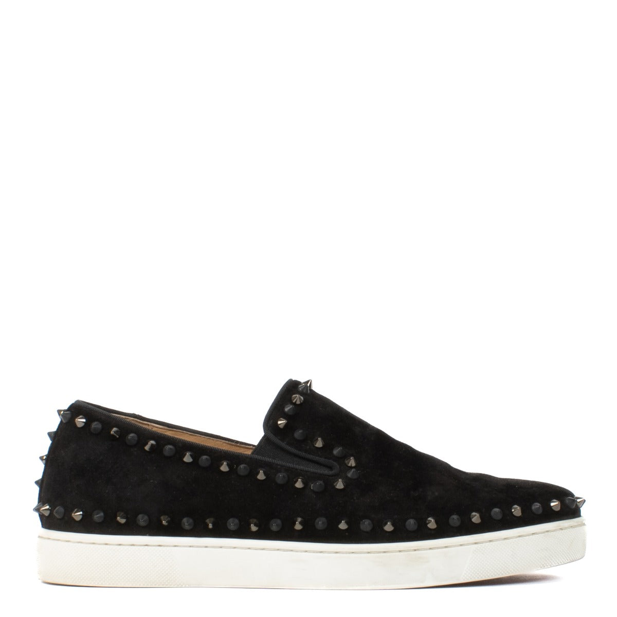 Christian Louboutin Black Suede Pik Boat Sneakers
