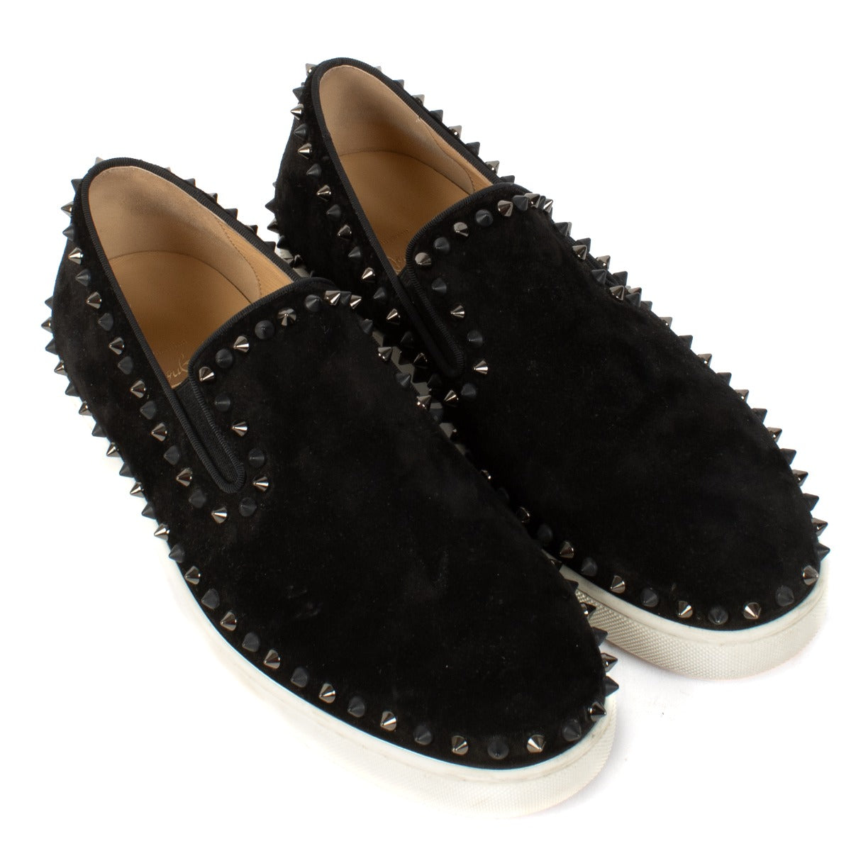 Christian Louboutin Black Suede Pik Boat Sneakers