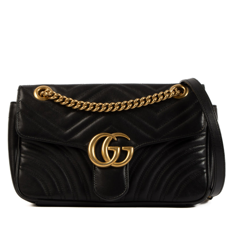 Gucci Small Black GG Marmont Bag