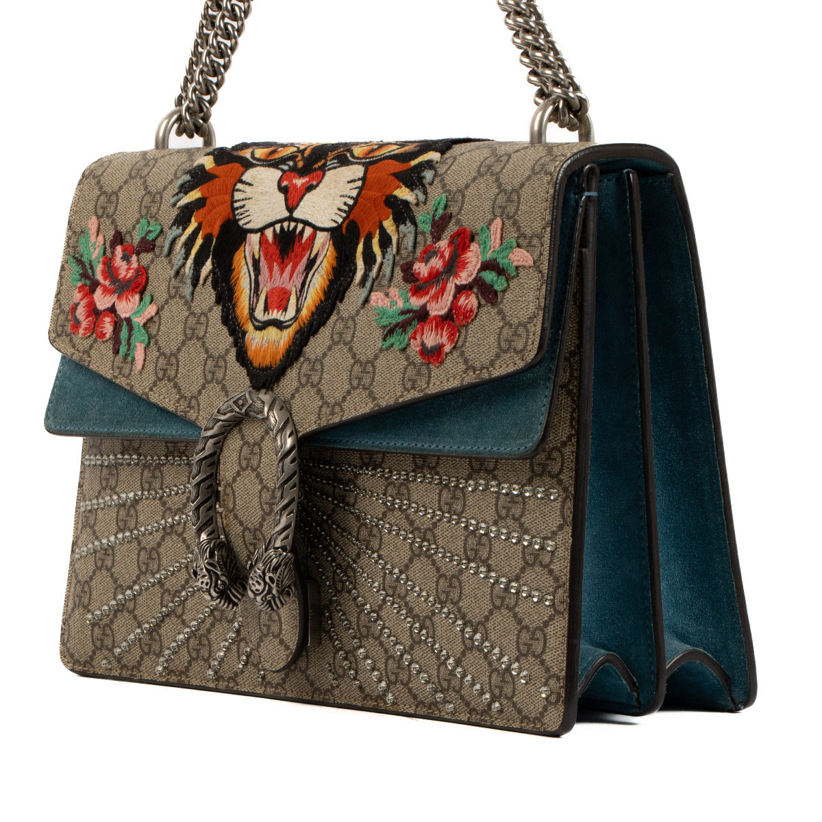 Gucci Limited Edition Angry Cat Geborduurde Medium Dionysus Ketting Schoudertas