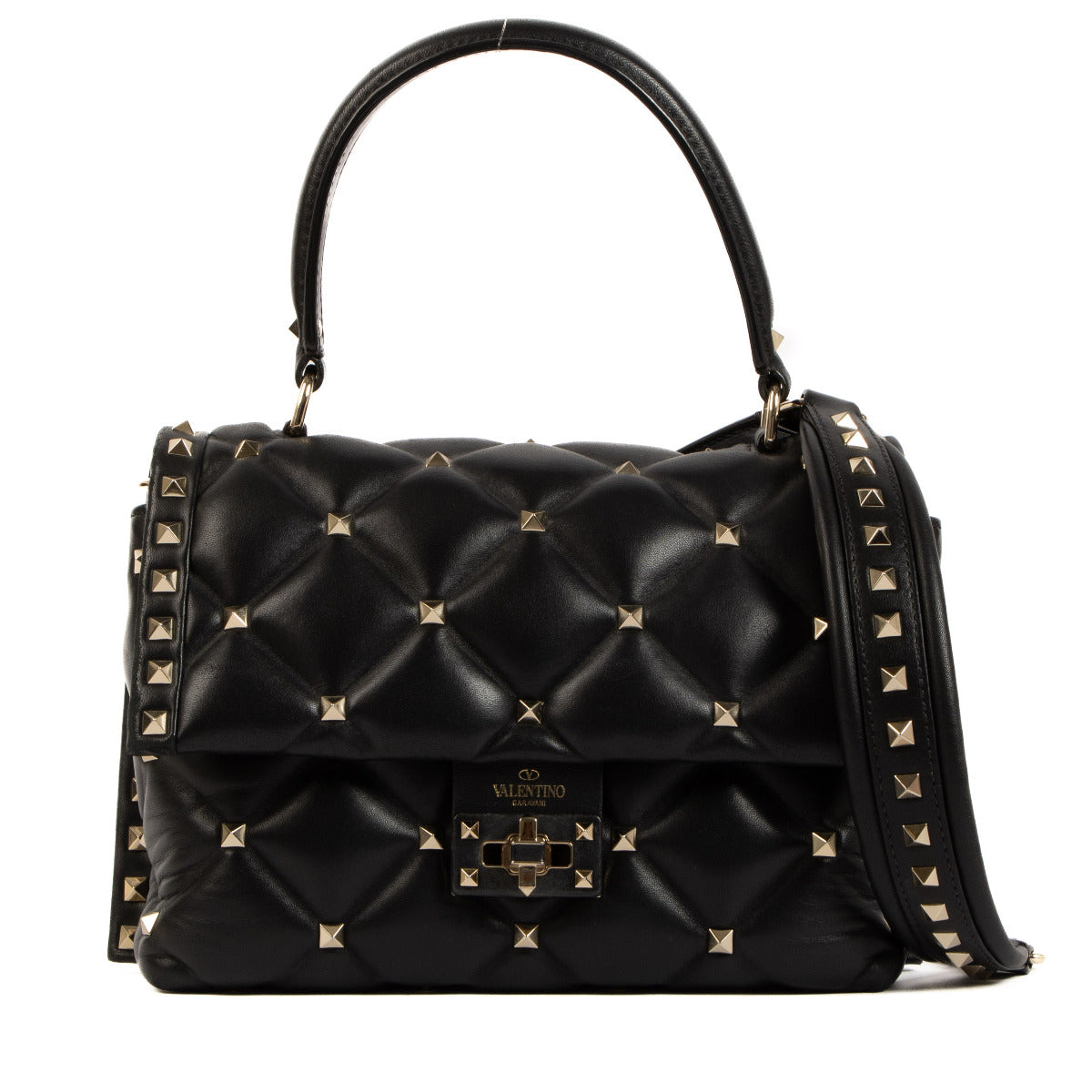 Valentino Black Candystud Shoulder Bag