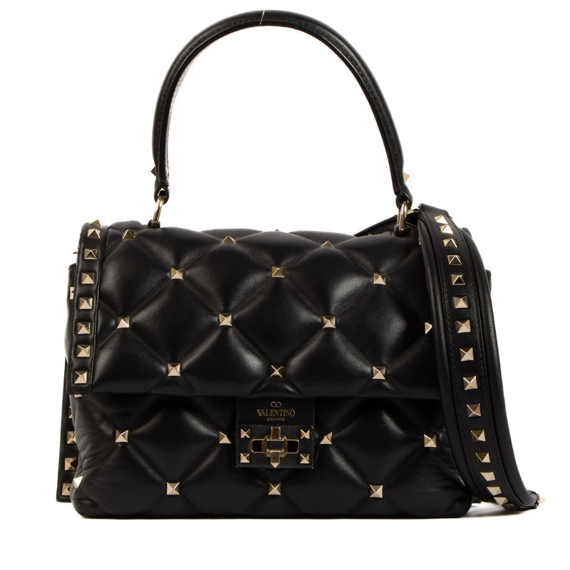 Valentino Black Candystud Shoulder Bag