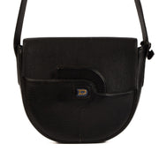 Shop safe online at Labellov this 100% authentic second hand Delvaux Black Leather Crossbody Bag