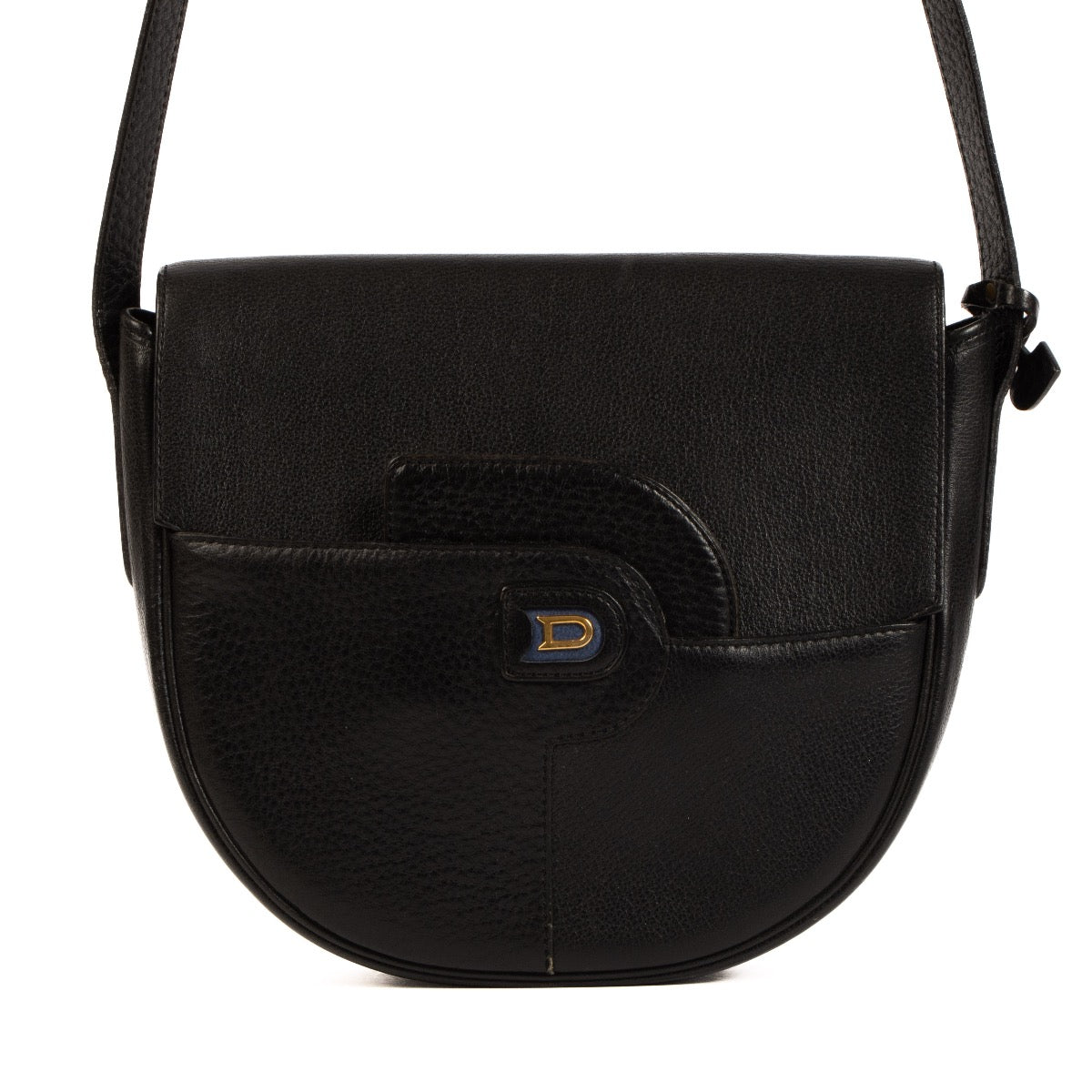 Shop safe online at Labellov this 100% authentic second hand Delvaux Black Leather Crossbody Bag
