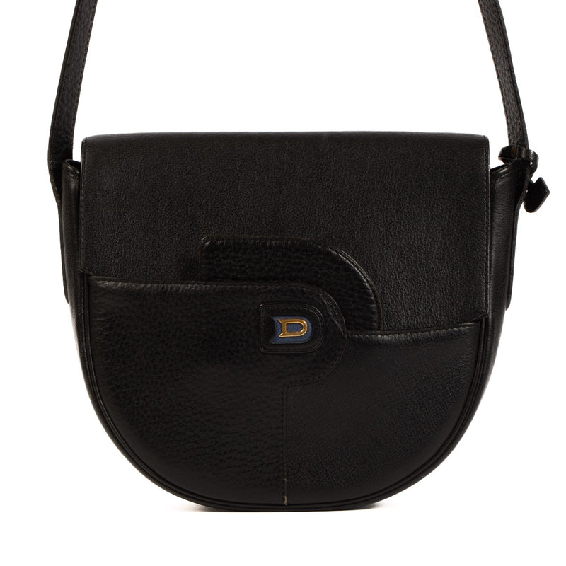 Shop safe online at Labellov this 100% authentic second hand Delvaux Black Leather Crossbody Bag