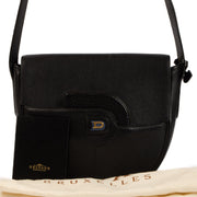 Shop safe online at Labellov this 100% authentic second hand Delvaux Black Leather Crossbody Bag