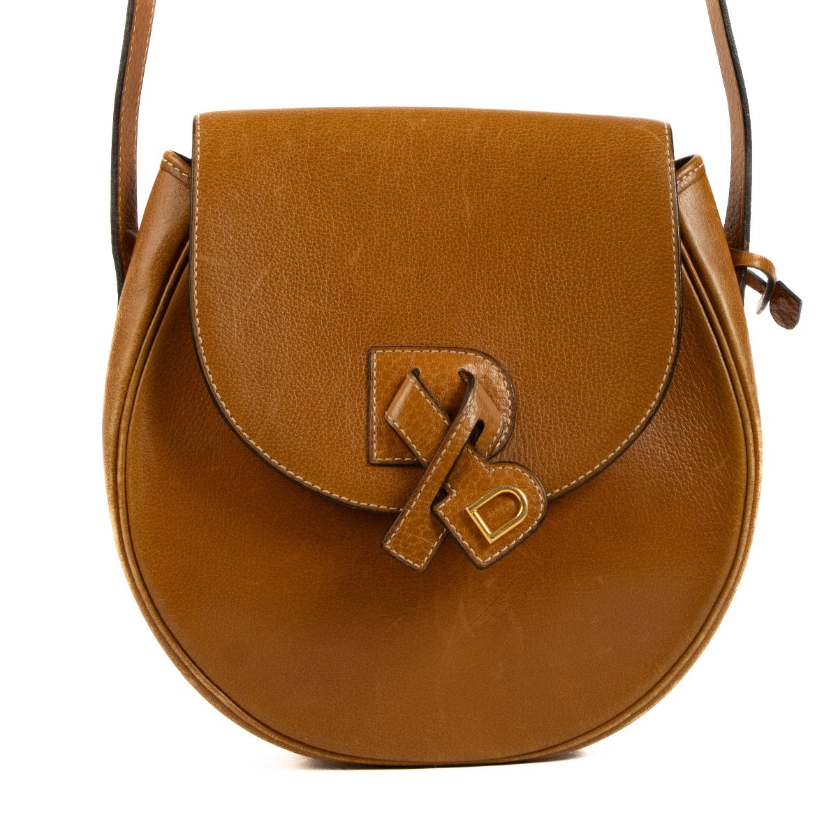 Shop safe online at Labellov this 100% authentic second hand Delvaux Camel Leather Crossbody Bag