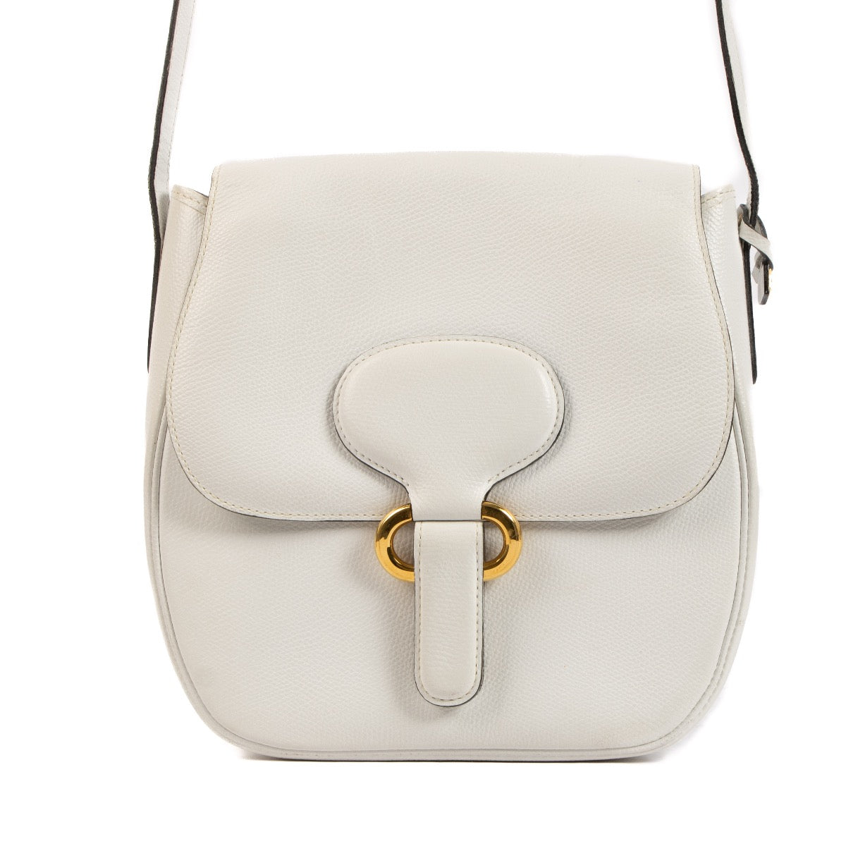 Shop safe online at Labellov this 100% authentic second hand Delvaux White Leather Crossbody Bag