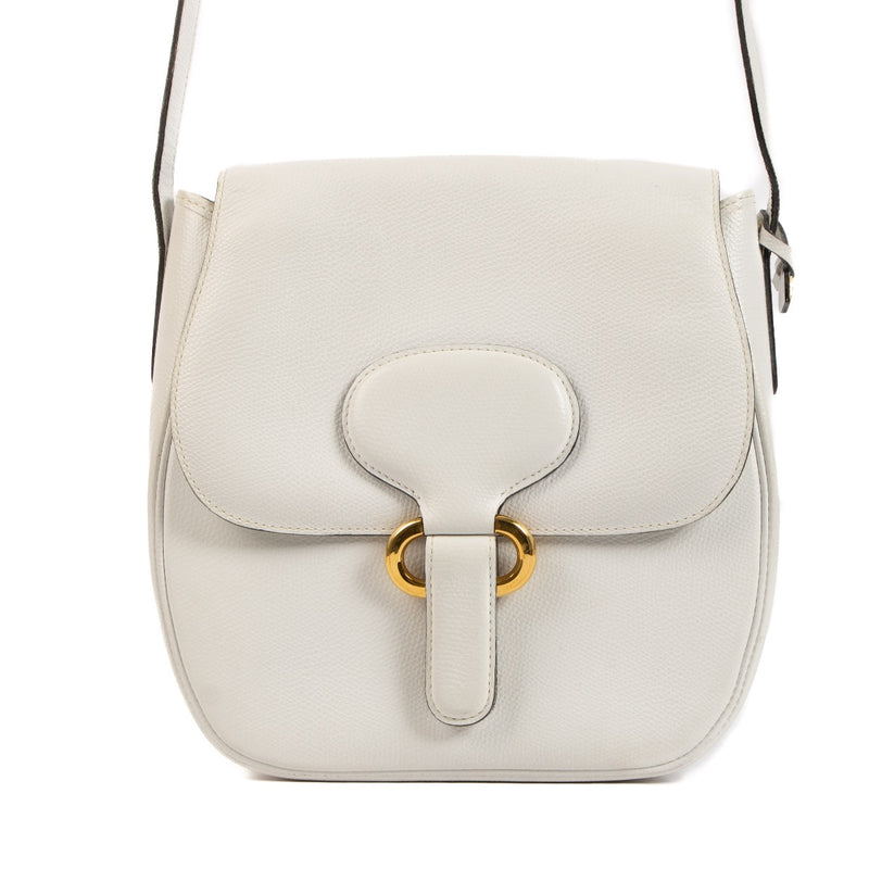 Shop safe online at Labellov this 100% authentic second hand Delvaux White Leather Crossbody Bag
